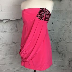 Tibi pink silk embellished mini dress size 4